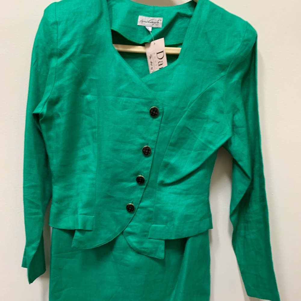 Vintage Gloria Vanderbilt Green Suit - Size S